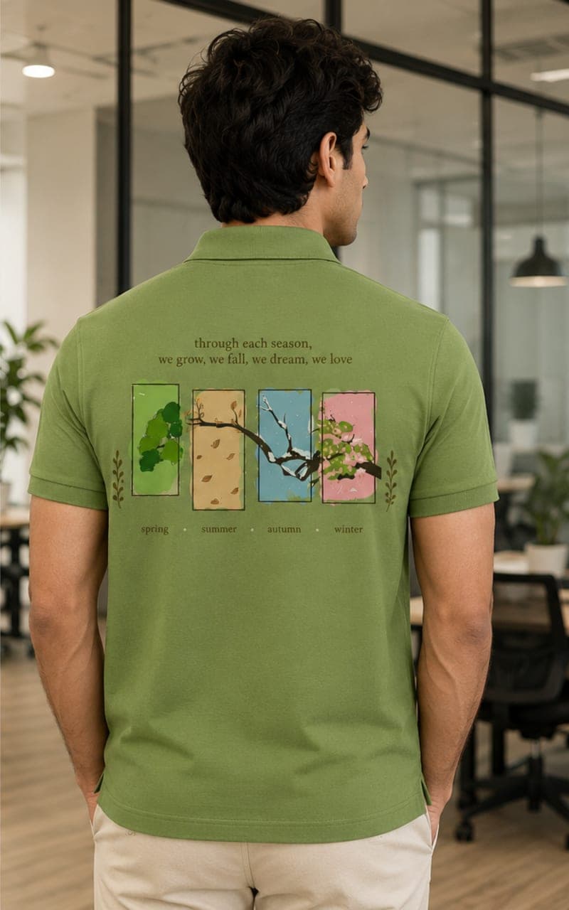 Green Cotton Polo T-Shirt