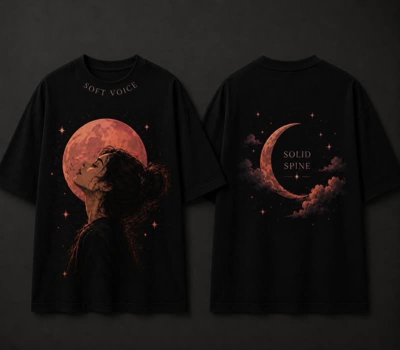 Regular Black Tee - Soft Voice, Solid Spine